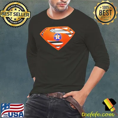 USA Flag Inside Houston Astros Superman shirt