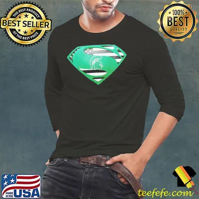 USA Flag Inside Michigan State Spartans Superman shirt