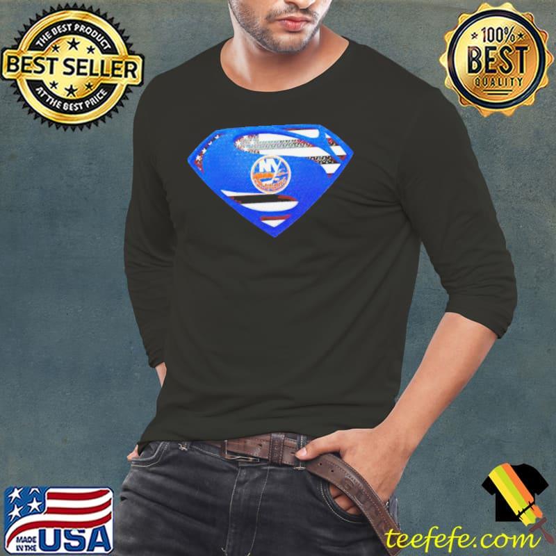 USA Flag Inside New York Islanders Superman shirt