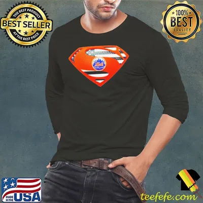 USA Flag Inside New York Mets Superman shirt