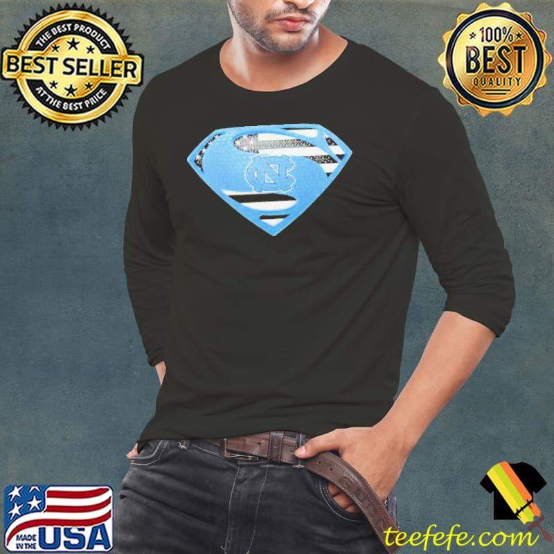 USA Flag Inside North Carolina Tar Heels Superman shirt