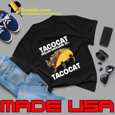 Vintage Cat and Taco Spelled Backward Is Tacocat T-Shirt