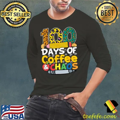 100 Days of School Coffee Leopard Lover 100th Day of School Teacher T-Shirt