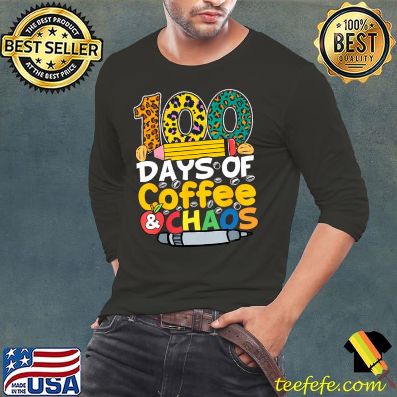100 Days of School Coffee Leopard Lover 100th Day of School Teacher T-Shirt 100 Days of School Coffee Leopard Lover 100th Day of School Teacher T-Shirt