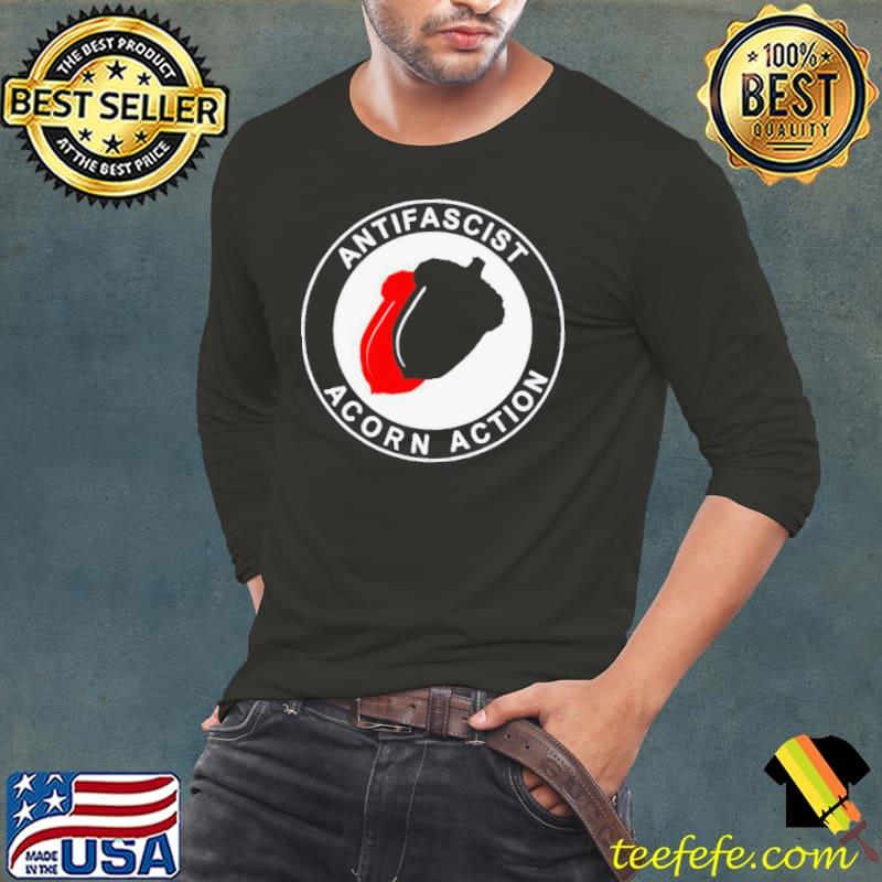 Anti Fascist Acorn Action logo s Long Sleeve Tee Anti Fascist Acorn Action logo s Long Sleeve Tee