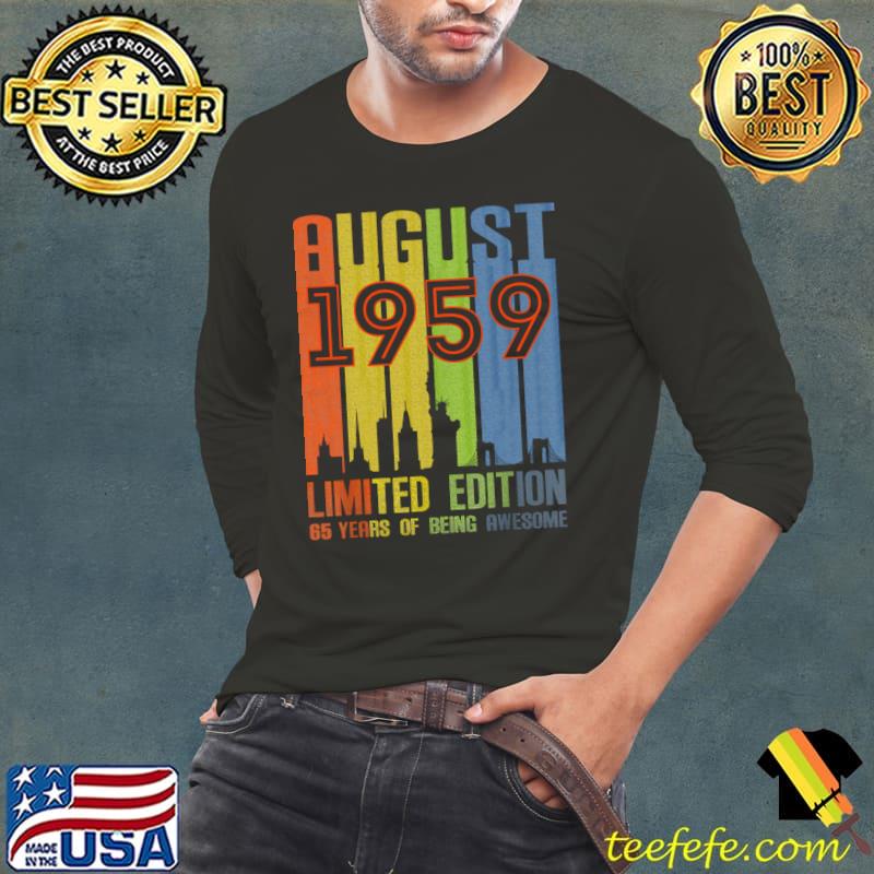 August 1959 65 Years Of Being Awesome Limited Edition Vintage T-Shirt