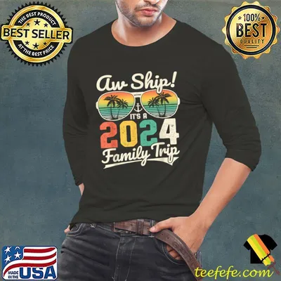 Aw Ship It's A 2024 Family Trip Sunglasses Cruise Vintage T-Shirt