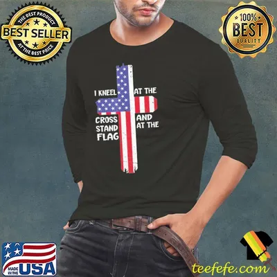 Best kneel Cross At The Cross Memorial Day Never Forget Veteran Usa Flag Shirt