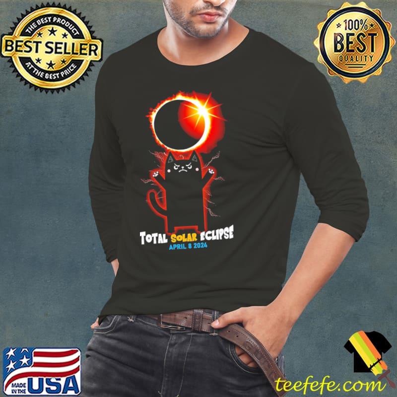Black Cat Total Solar Eclipse April 8 2024 s Long Sleeve Tee Black Cat Total Solar Eclipse April 8 2024 s Long Sleeve Tee