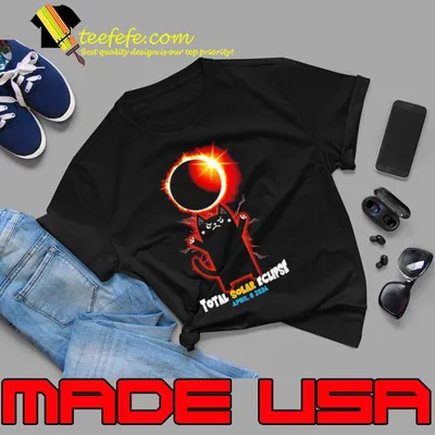 Black Cat Total Solar Eclipse April 8 2024 shirt