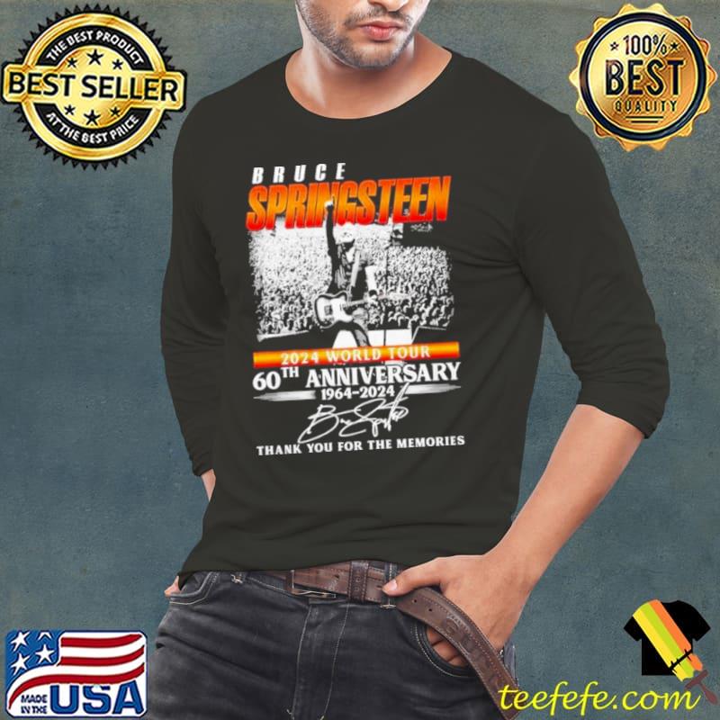Bruce Springsteen 2024 World Tour 60th Anniversary 1964 2024 Thank You For The Memories Signatures s Long Sleeve Tee Bruce Springsteen 2024 World Tour 60th Anniversary 1964 2024 Thank You For The Memories Signatures s Long Sleeve Tee