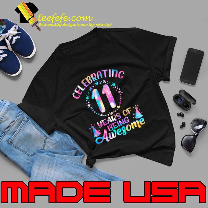 Celebrating 11 Years of Being Awesome 11 Years Old 11th Birthday Tie Dye T-Shirt Unisex Celebrating 11 Years of Being Awesome 11 Years Old 11th Birthday Tie Dye T-Shirt Unisex