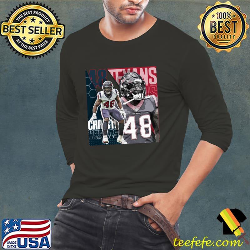 Christian Harris American football linebacker for the Houston Texans T-Shirt Long Sleeve Tee Christian Harris American football linebacker for the Houston Texans T-Shirt Long Sleeve Tee