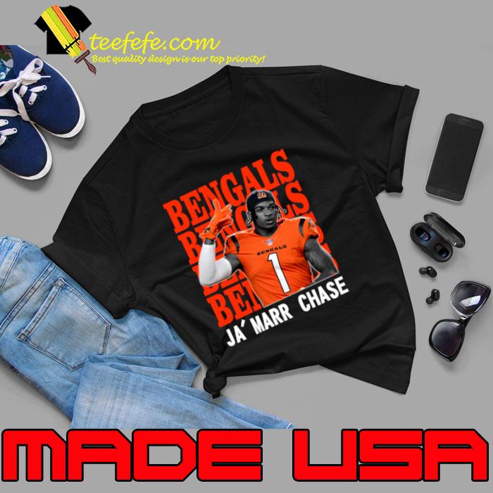 Cincinnati Bengals Ja Marr Chase 1 American football wide receiver T-Shirt Unisex Cincinnati Bengals Ja Marr Chase 1 American football wide receiver T-Shirt Unisex