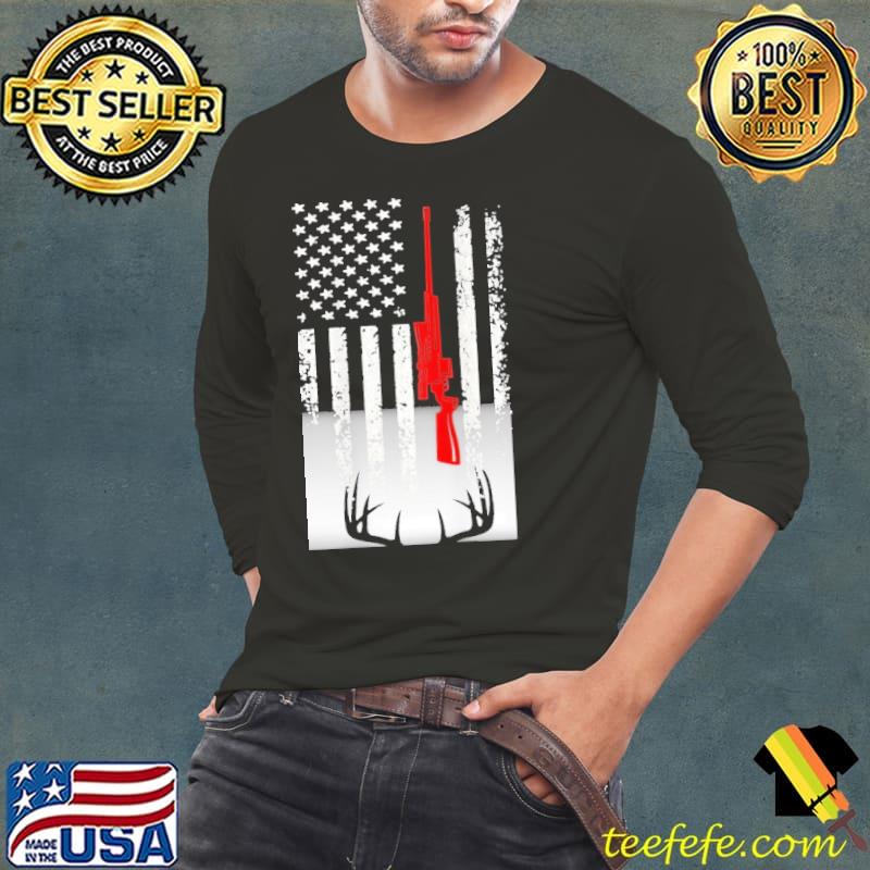 Deer Hunting Lovers American Flag shirt