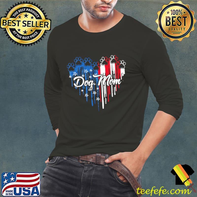 Dog Mom US Flag Personalized Heart Election 2024 Paws T-Shirt Long Sleeve Tee Dog Mom US Flag Personalized Heart Election 2024 Paws T-Shirt Long Sleeve Tee
