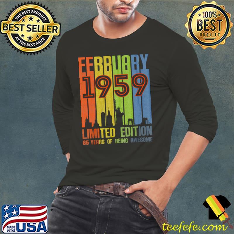 February 1959 65 Years Of Being Awesome Limited Edition Vintage T-Shirt