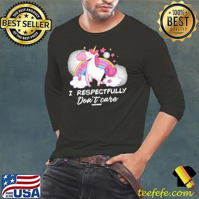 Funny unicorn I Respectfully Don't Care rainbow shirt