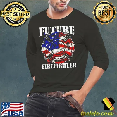 Future Firefighter Usa Flag Theme For Birthday Shirt