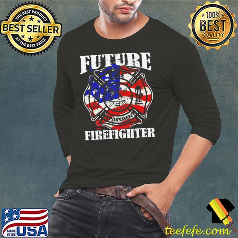Future Firefighter Usa Flag Theme For Birthday Shirt