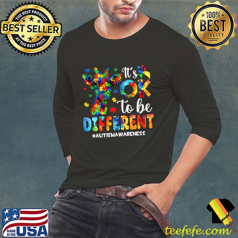 Giraffe It's Ok To Be Different Autism Awareness T-Shirt Long Sleeve Tee Giraffe It's Ok To Be Different Autism Awareness T-Shirt Long Sleeve Tee