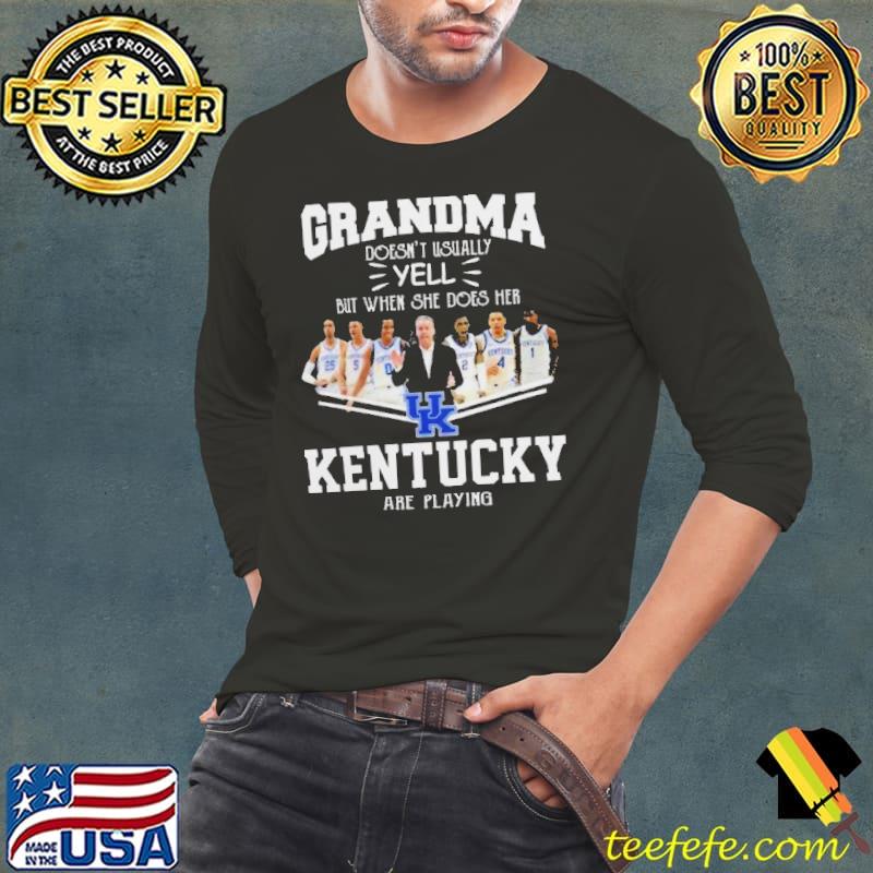 Grandma Doesn’t Usually Yell But When She Does Her Kentucky Wildcats Basketball Are Playing Shirt Long Sleeve Tee Grandma Doesn’t Usually Yell But When She Does Her Kentucky Wildcats Basketball Are Playing Shirt Long Sleeve Tee