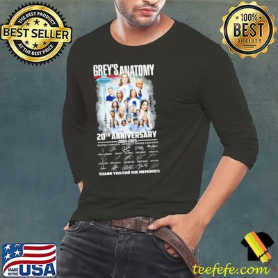 Grey’s Anatomy 20th Anniversary 2005 2025 Thank You For The Memories Signature Shirt