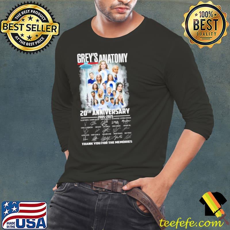 Grey’s Anatomy 20th Anniversary 2005 2025 Thank You For The Memories Signature Shirt
