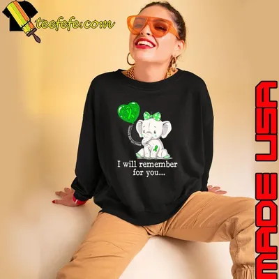 I Will Remember For You Traumatic Brain Injury Awareness Elephant T-Shirt