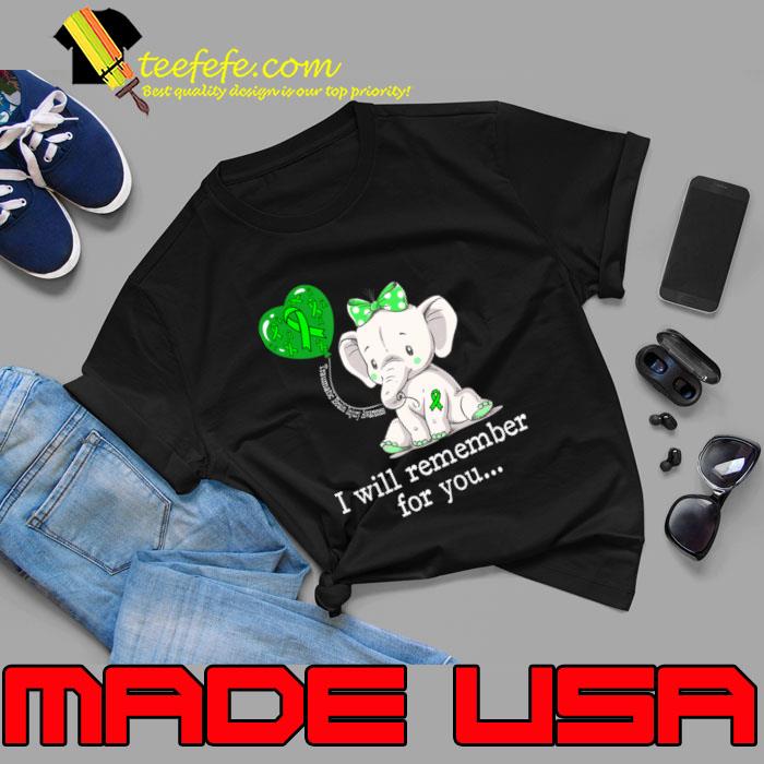 I Will Remember For You Traumatic Brain Injury Awareness Elephant T-Shirt Unisex I Will Remember For You Traumatic Brain Injury Awareness Elephant T-Shirt Unisex