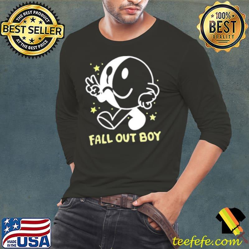Icon White Black Fall Out Boy Peace Smiley Pullover s Long Sleeve Tee Icon White Black Fall Out Boy Peace Smiley Pullover s Long Sleeve Tee