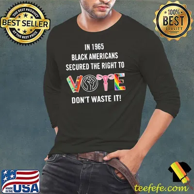 In 1965 black americans secured the right to vote don't waste lgbt shirt