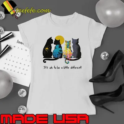 It's ok to be a little different cat autism shirt