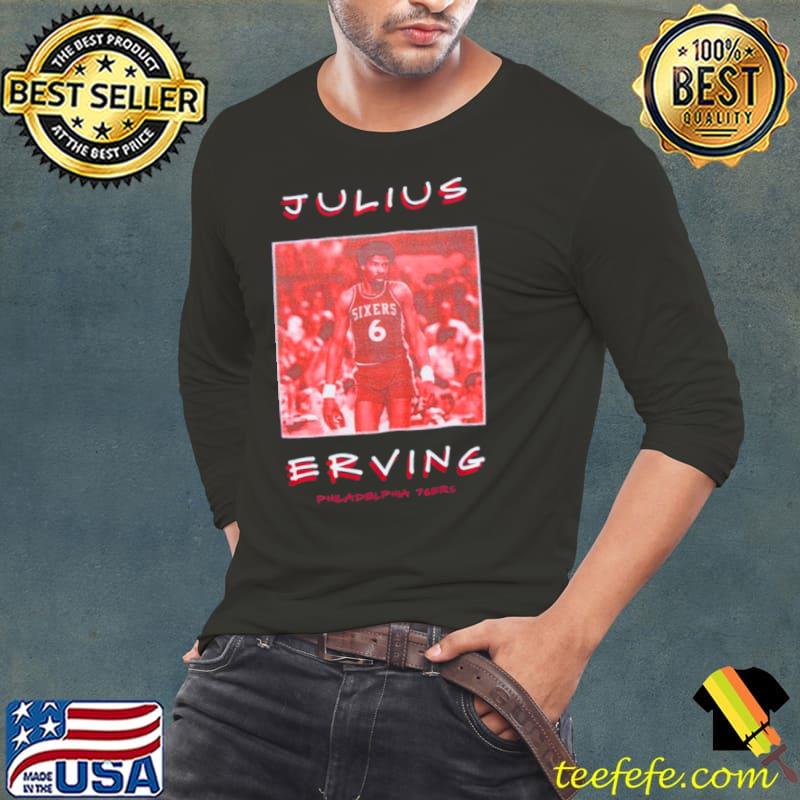 Julius Erving Philadelphia 76ers vintage logo s Long Sleeve Tee Julius Erving Philadelphia 76ers vintage logo s Long Sleeve Tee