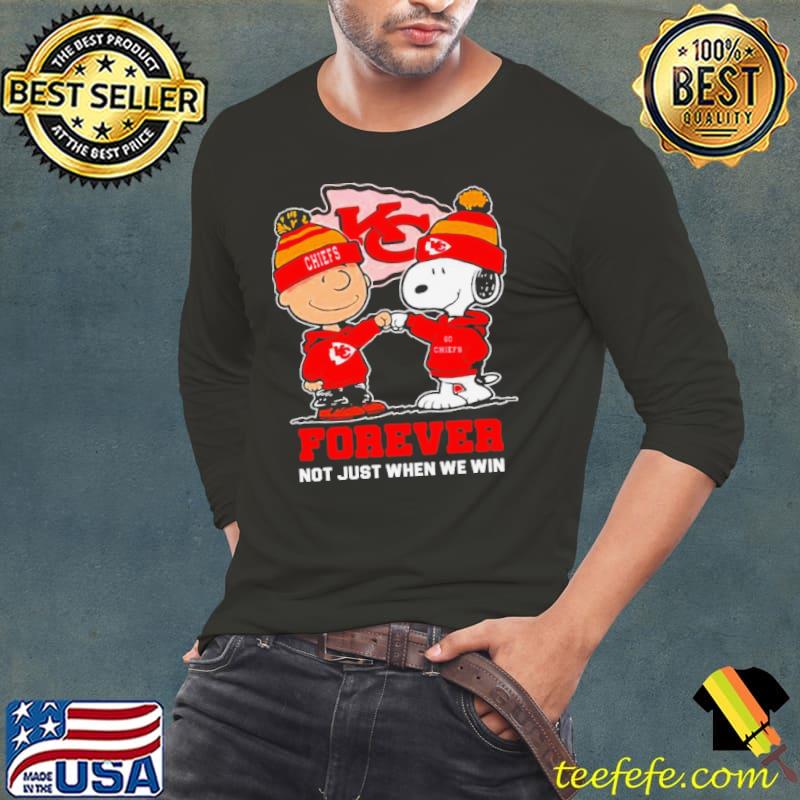 Kansas City Chiefs Charlie Brown and Snoopy forever not just when we win shirt