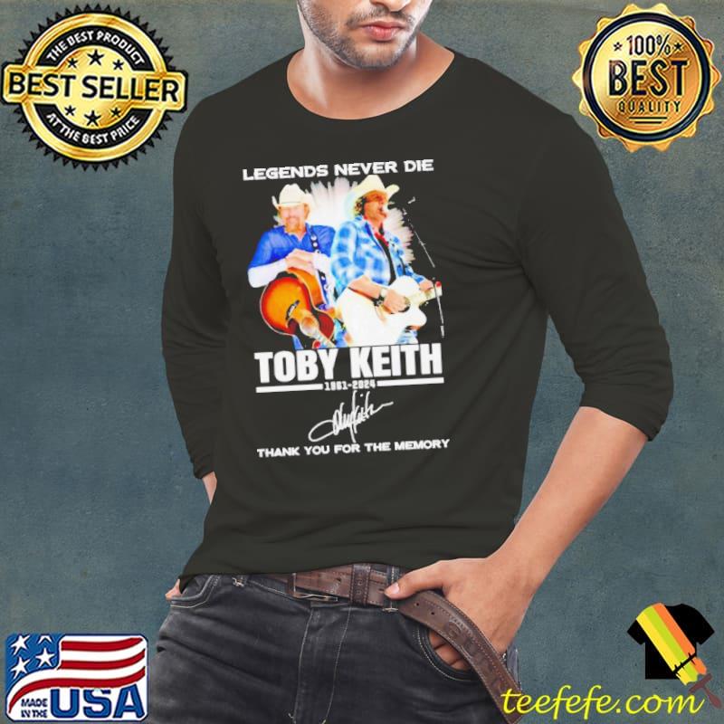 Legends Never Die Toby Keith 1961 2024 Thank You For The Memories Signatures Shirt Long Sleeve Tee Legends Never Die Toby Keith 1961 2024 Thank You For The Memories Signatures Shirt Long Sleeve Tee