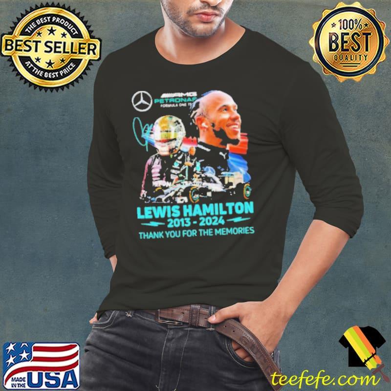 Lewis Hamilton 2013 2024 thank you for the memories signatures s Long Sleeve Tee Lewis Hamilton 2013 2024 thank you for the memories signatures s Long Sleeve Tee