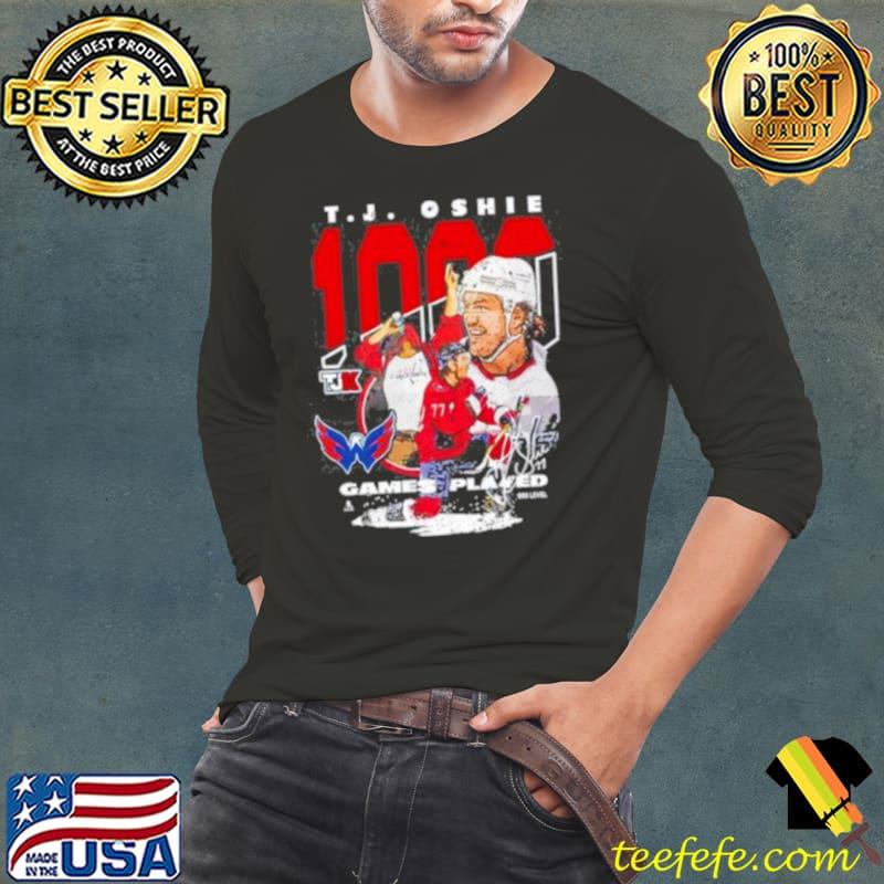 Limited Tj Oshie 1000 Games Played Shirt Long Sleeve Tee Limited Tj Oshie 1000 Games Played Shirt Long Sleeve Tee