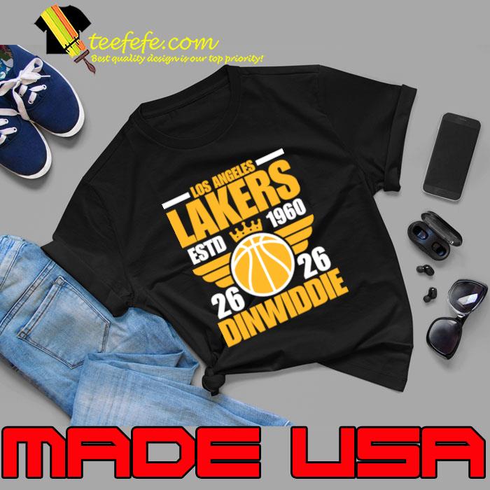 Los Angeles Lakers Dinwiddie 26 Basketball Retro T-Shirt