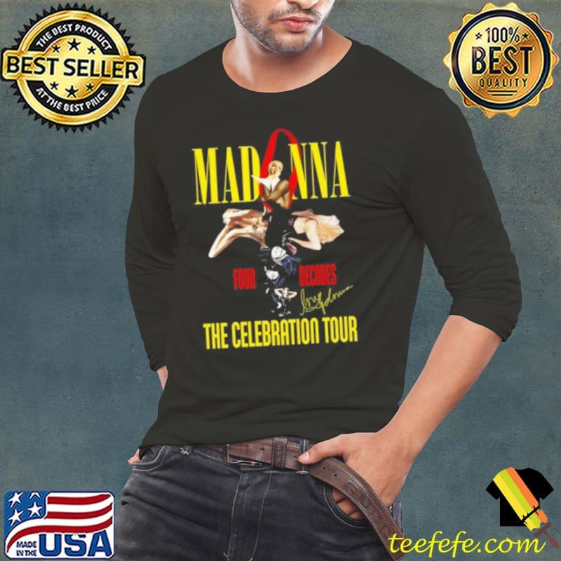 Madonna Four Decades The Celebration Tour Signatures s Long Sleeve Tee Madonna Four Decades The Celebration Tour Signatures s Long Sleeve Tee