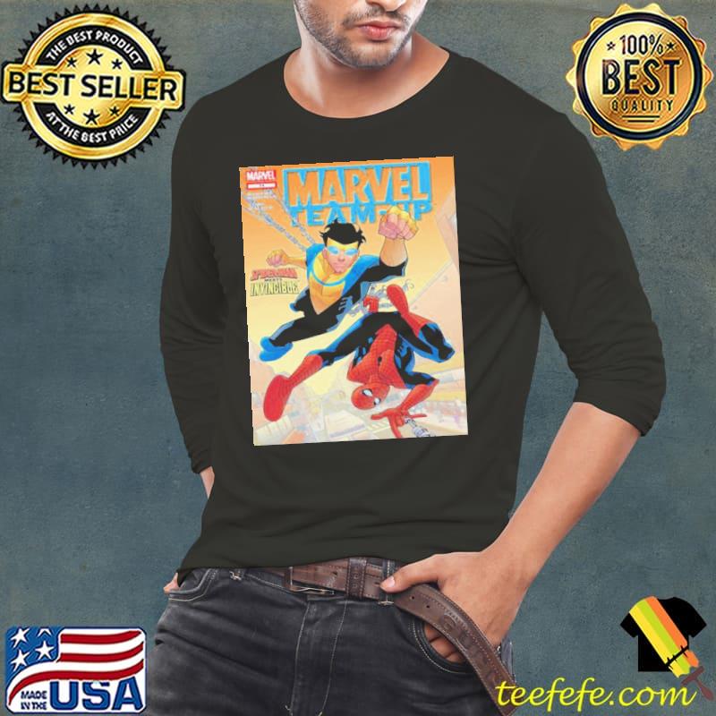 Marvel Team-Up Spiderman Meets Invicible Shirt Long Sleeve Tee Marvel Team-Up Spiderman Meets Invicible Shirt Long Sleeve Tee