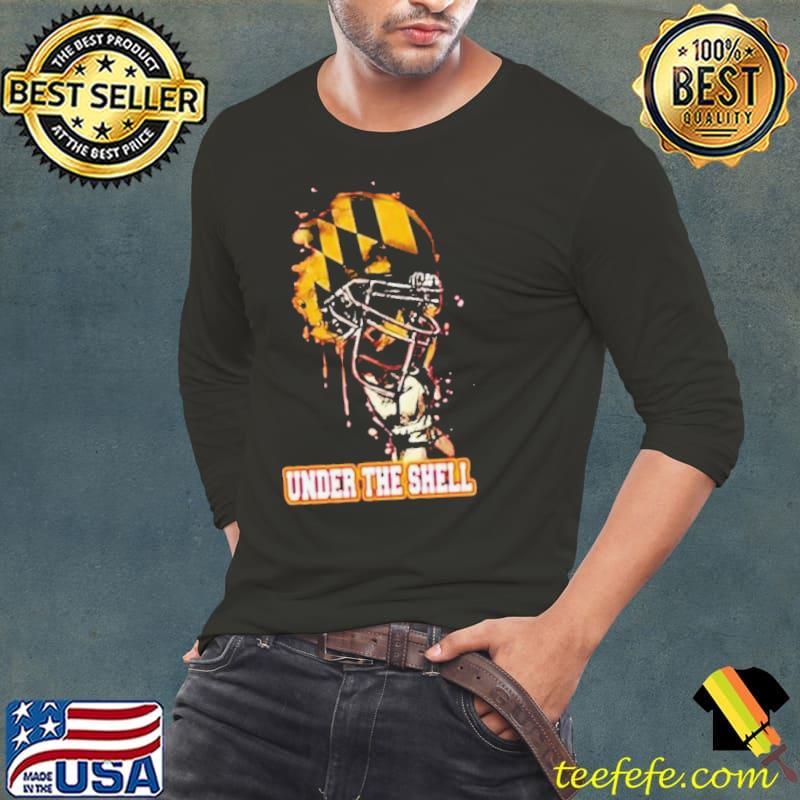 Maryland Terrapins Under The Shell Rising Helmet Ts Long Sleeve Tee Maryland Terrapins Under The Shell Rising Helmet Ts Long Sleeve Tee