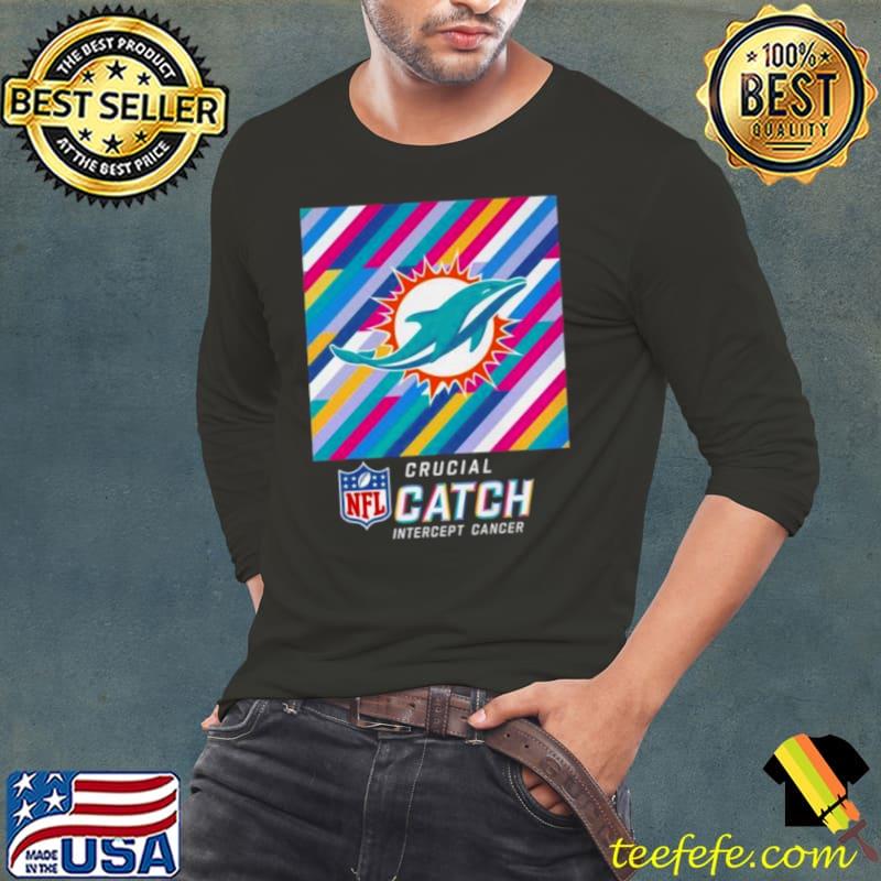 Miami Dolphins NFL Crucial Catch Intercept Cancer Shirt Long Sleeve Tee Miami Dolphins NFL Crucial Catch Intercept Cancer Shirt Long Sleeve Tee