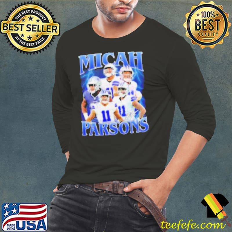 Micah Parsons number 11 Dallas Cowboys football player portrait lightning s Long Sleeve Tee Micah Parsons number 11 Dallas Cowboys football player portrait lightning s Long Sleeve Tee