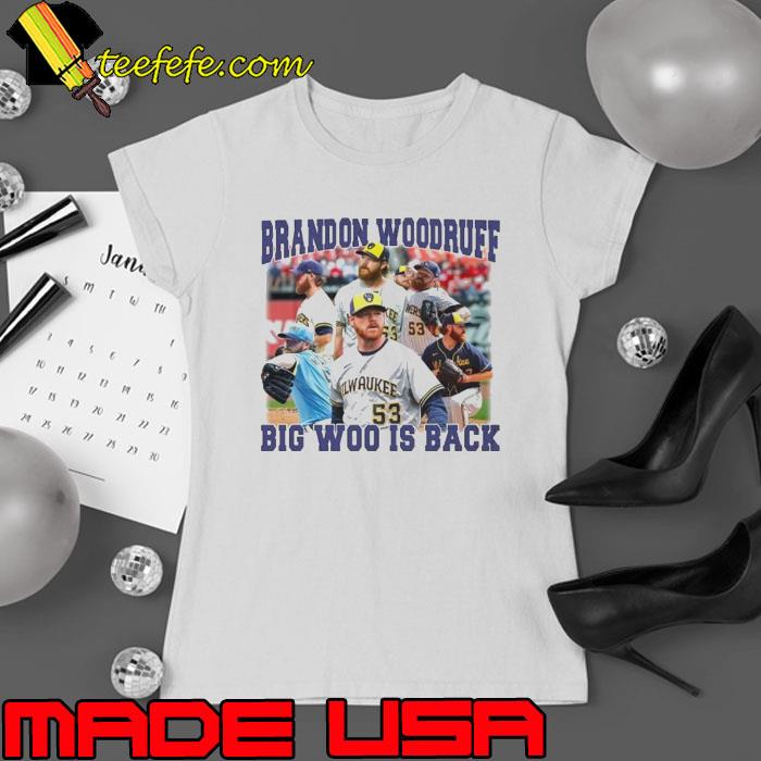 Milwaukee Brewers Brandon Woodruff big Woo is back s Ladies tee Milwaukee Brewers Brandon Woodruff big Woo is back s Ladies tee