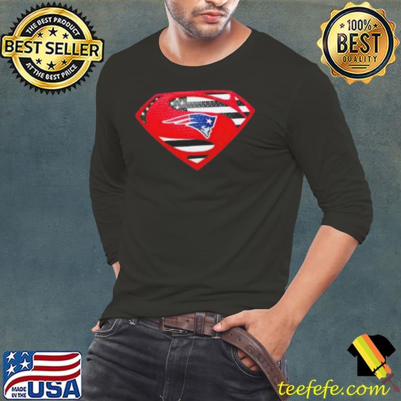 New England Patriots Usa Flag Inside Superman s Long Sleeve Tee New England Patriots Usa Flag Inside Superman s Long Sleeve Tee