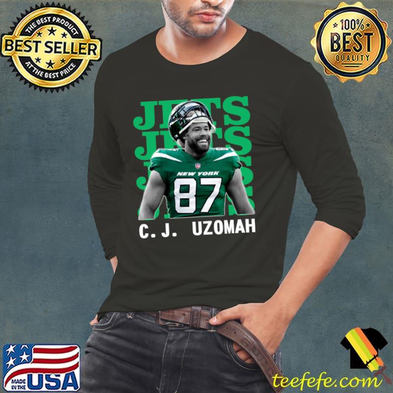 New York Jets C.J. Uzomah 87 American football tight end T-Shirt Long Sleeve Tee New York Jets C.J. Uzomah 87 American football tight end T-Shirt Long Sleeve Tee