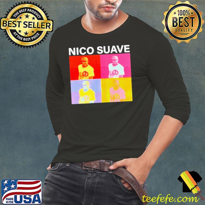 Nico Suave wearing MLB jersey shirt