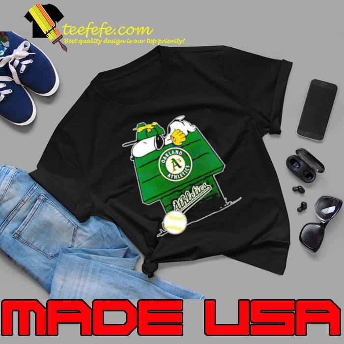 Oakland Athletics Snoopy And Woodstock The Peanuts Baseball Shirt