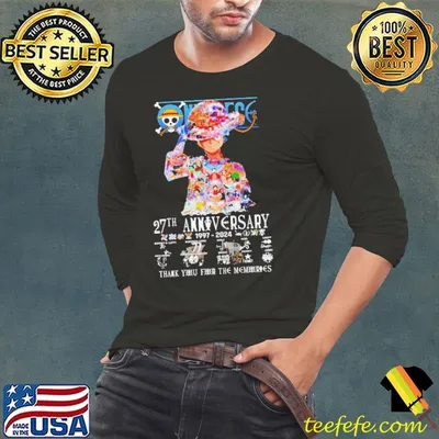 Oda Eiichiro One Piece 27th Anniversary 1997 2024 Thank You For The Memories Signatures Shirt